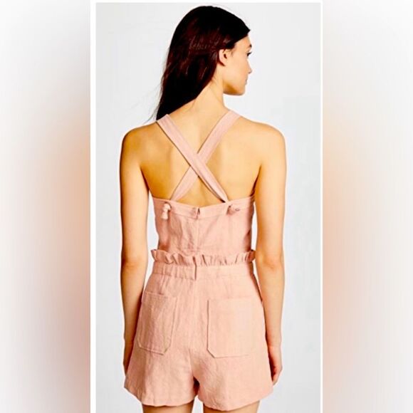 SAYLOR Pinky-Nude color Sleeveless Romper! 100% linen; Size Small. Soooo Cute!!! - Picture 2 of 12